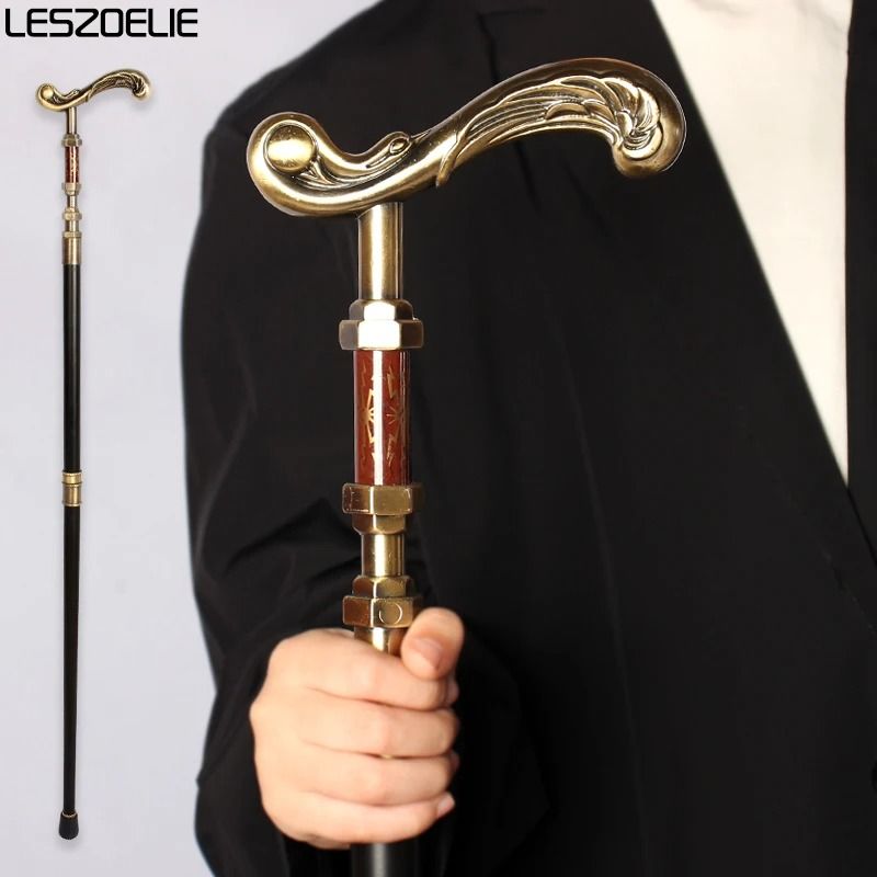 Elegant Luxury Walking Stick Men Decorative Walking Cane Women Bronze Handle Noble Pattern Fashiona 0