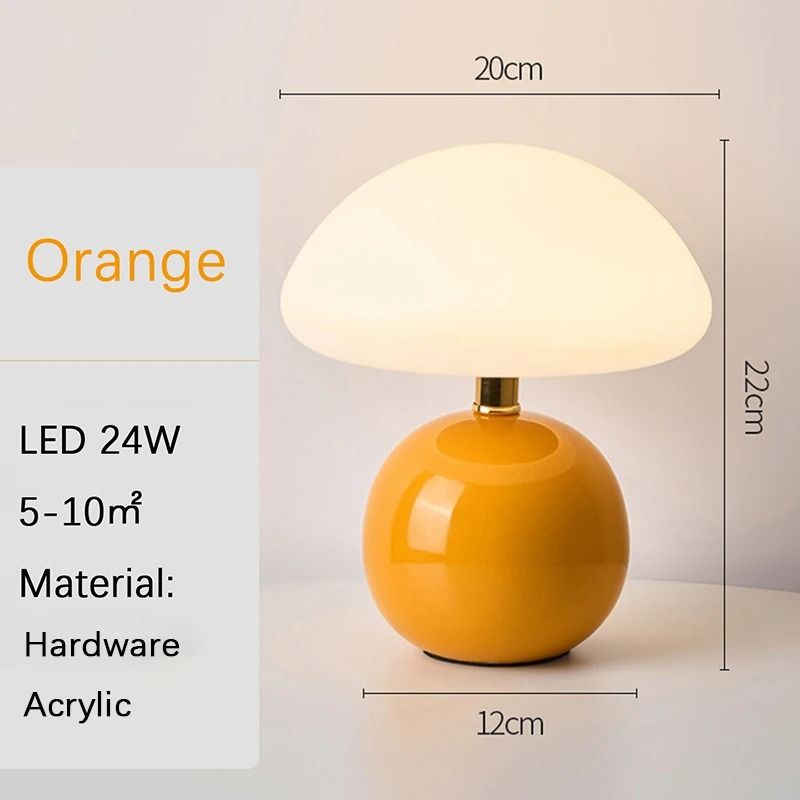 Mushroom USB Table Lamp Pink Orange Red White Yellow 10