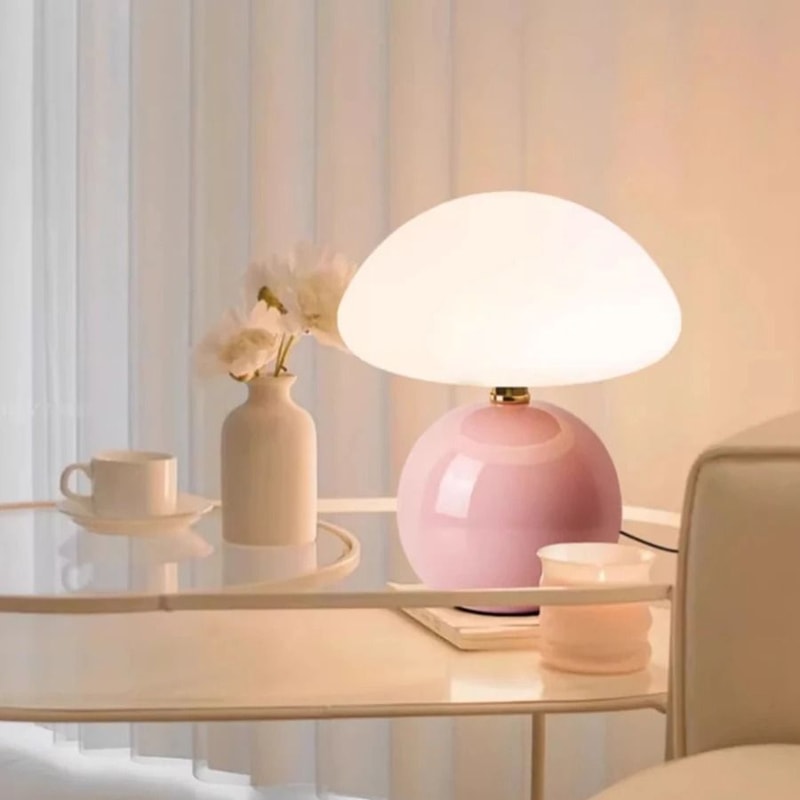 Mushroom USB Table Lamp Pink Orange Red White Yellow 2