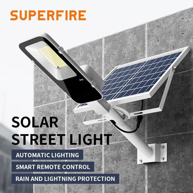 300W High Brightness Solar Outdoor Street Light 6000mAh Waterproof Automatic Dusk To Dawn 1