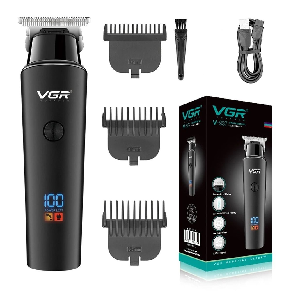 VGR V937 Professional Hair Trimmer Cordless Clipper With LED Display And Rechargeable Battery 7
