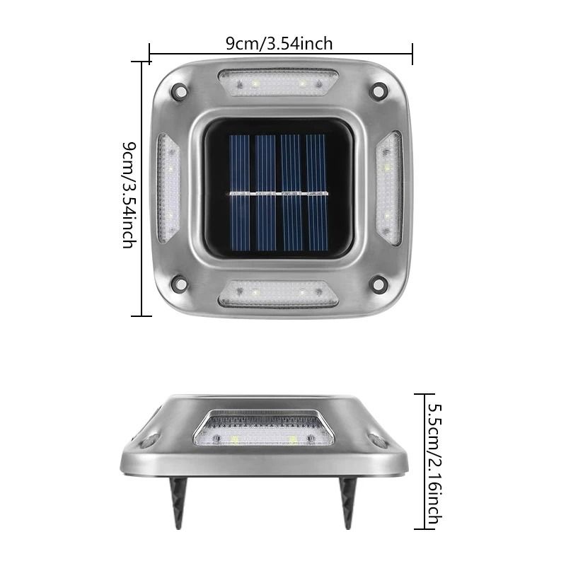 4PCS Solar Dock Lights 8LED Waterproof Wireless Outdoor Deck Driveway Lights 1