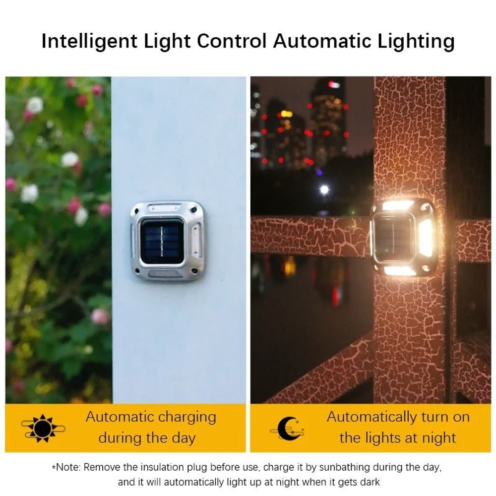 4PCS Solar Dock Lights 8LED Waterproof Wireless Outdoor Deck Driveway Lights 2