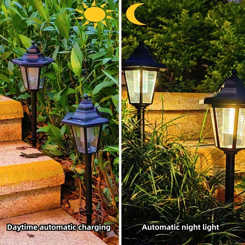 Vintage Hexagon Solar Pathway Lights 2 Pack 3