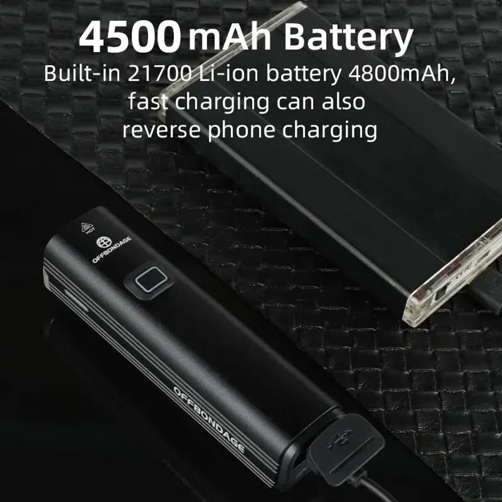 OFFBONDAGE 1000 Lumen Bike Headlight Power Bank Flashlight 3