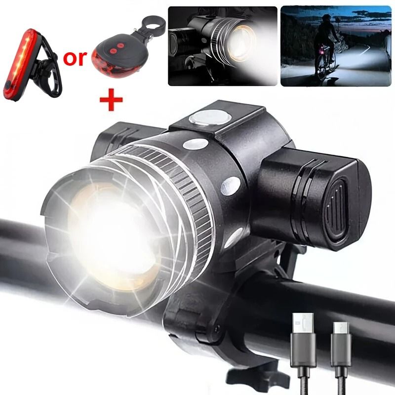 Z30 1500LM T6 LED Bike Light USB Rechargeable Waterproof Zoomable Cycling Lamp 0