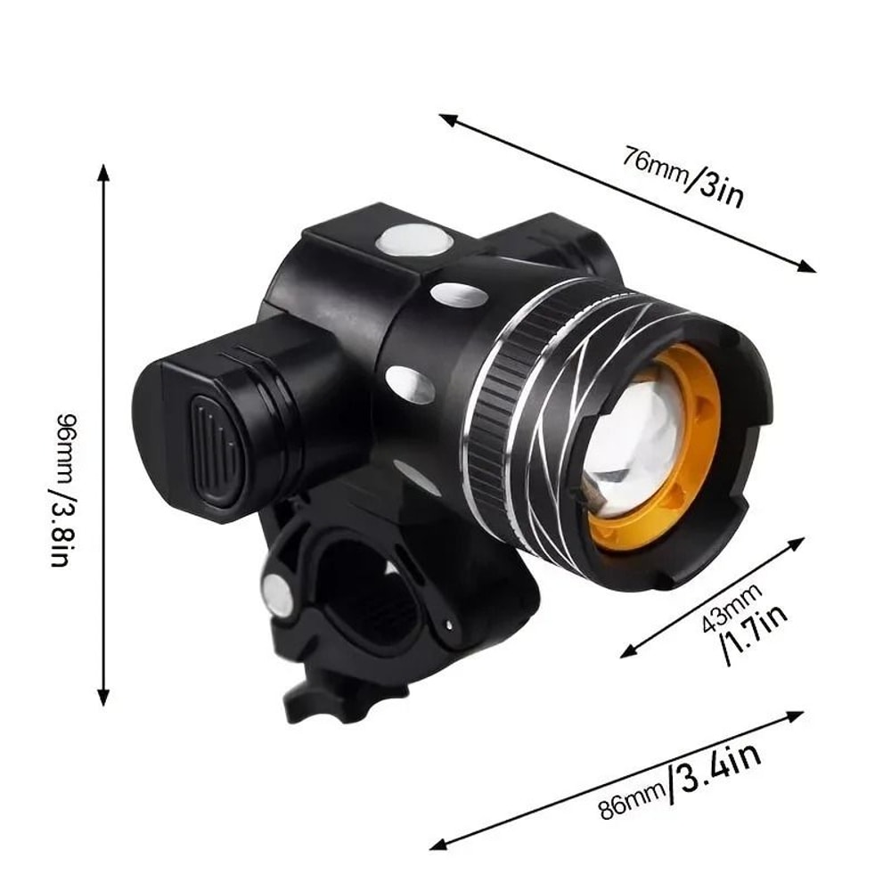 Z30 1500LM T6 LED Bike Light USB Rechargeable Waterproof Zoomable Cycling Lamp 5