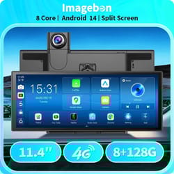 Imagebon M70 114 Inch 4G Android 14 Dashcam with Wireless CarPlay Android Auto