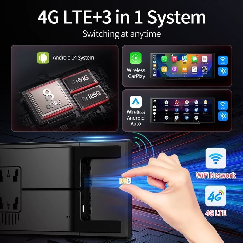 Imagebon M70 114 Inch 4G Android 14 Dashcam With Wireless CarPlay Android Auto 1