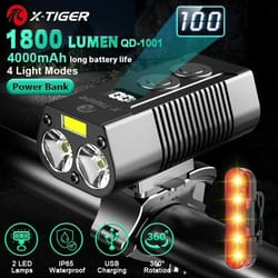 x tiger bike light headlight bicycle lamp with 5200mah power bank