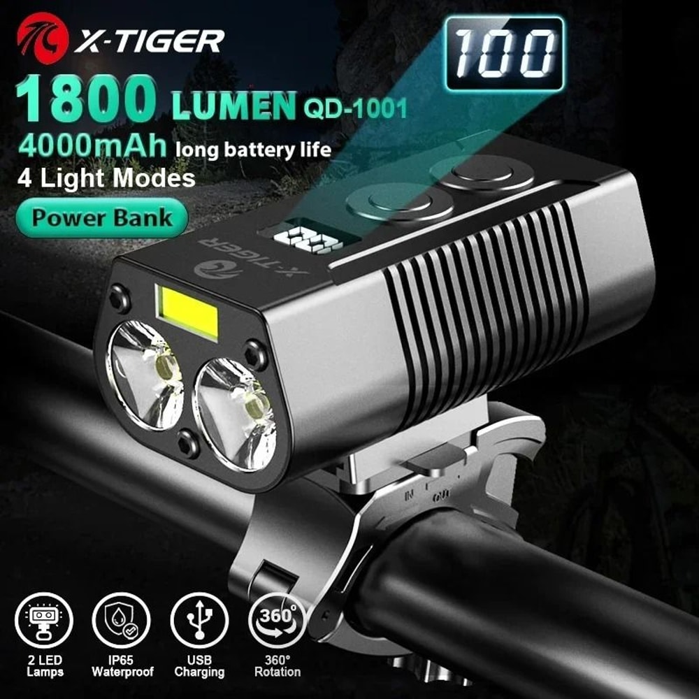 X Tiger Bike Light Headlight Bicycle Lamp With 5200mAh Power Bank 11