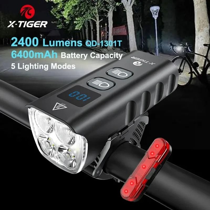 X Tiger Bike Light Headlight Bicycle Lamp With 5200mAh Power Bank 16