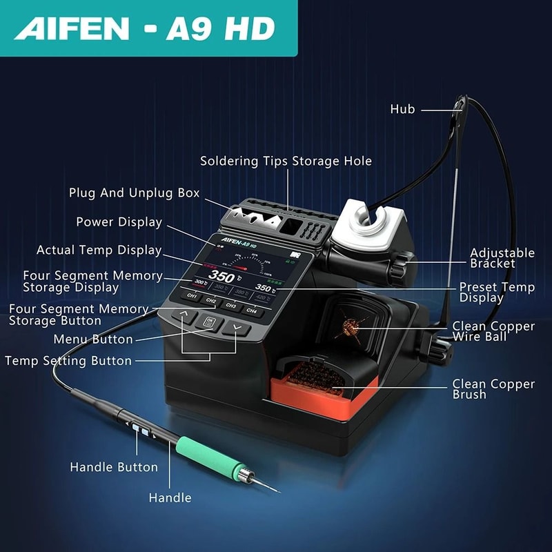 AIFEN A9HD 180W Digital Soldering Iron Station With Curve Mode 5