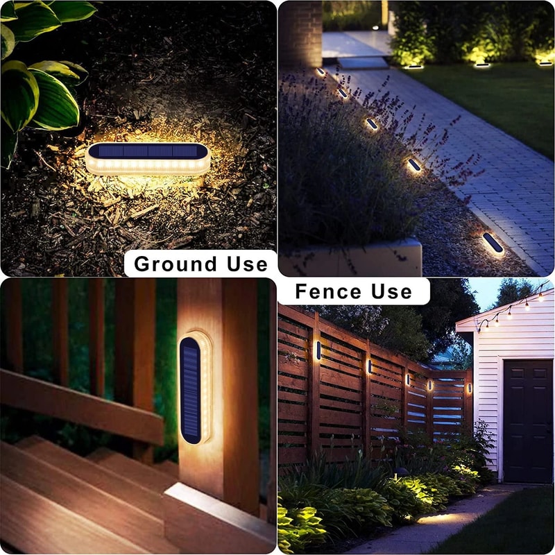 Solar Step Lights Waterproof LED Warm White Pathway Lights For Stairs And Driveways 2
