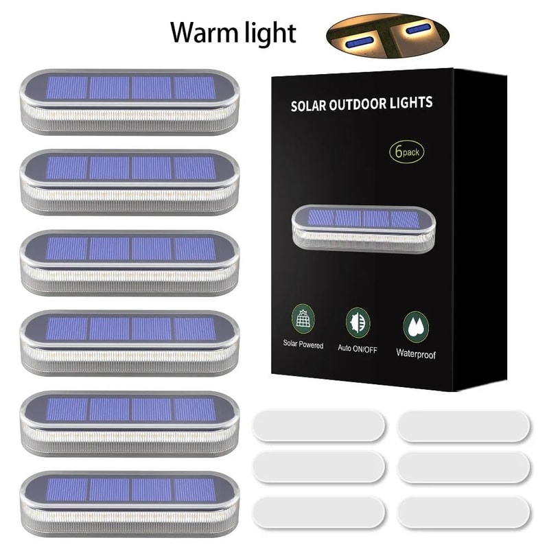 Solar Step Lights Waterproof LED Warm White Pathway Lights For Stairs And Driveways 8