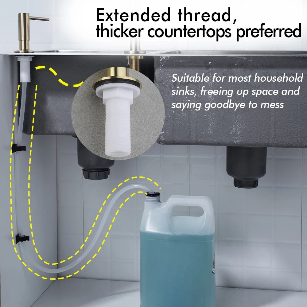 Stainless Steel Kitchen Sink Soap Dispenser Extension Tube Kit 4