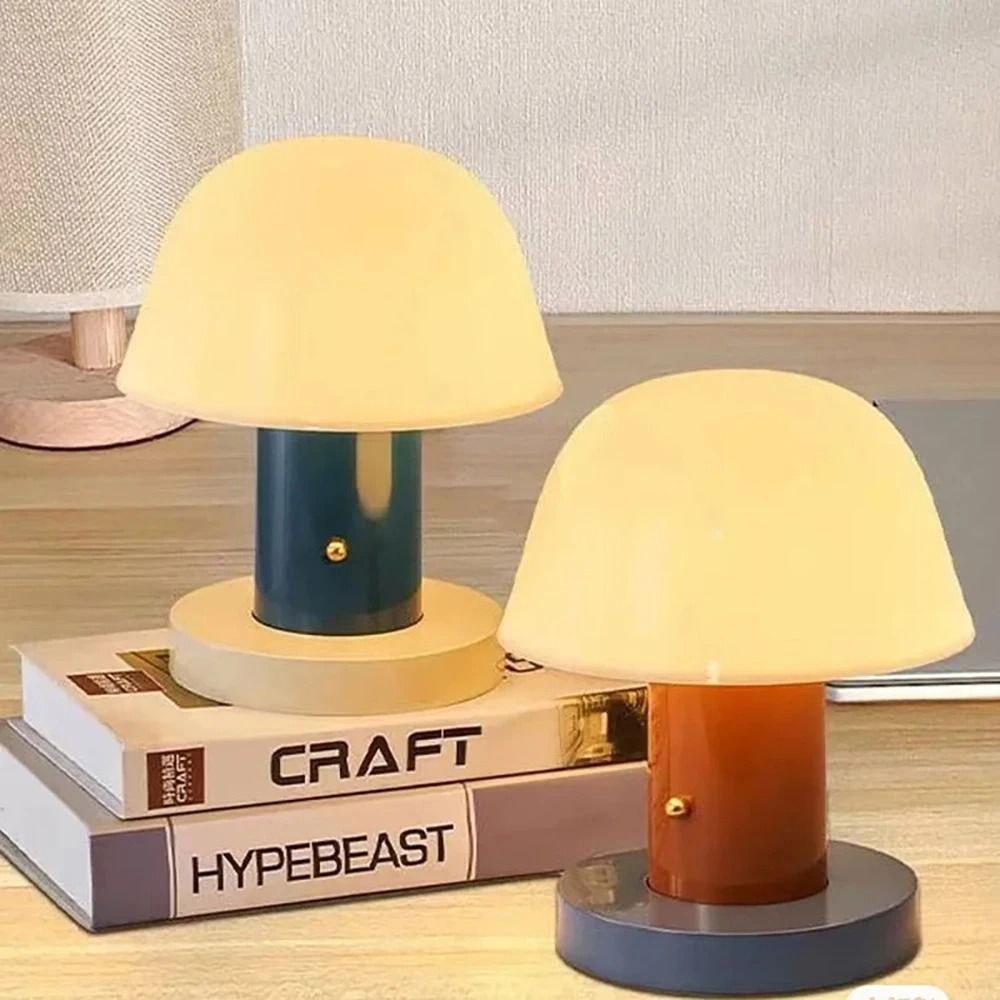 MushroomShaped Touch Table Lamp With USB Charging And Ambient Lighting 2