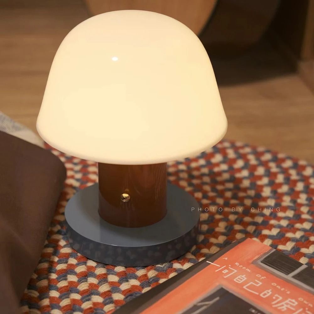MushroomShaped Touch Table Lamp With USB Charging And Ambient Lighting 4