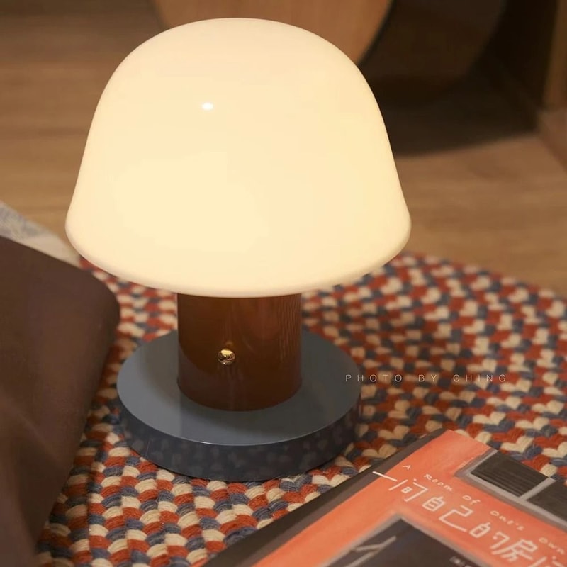 MushroomShaped Touch Table Lamp With USB Charging And Ambient Lighting 4