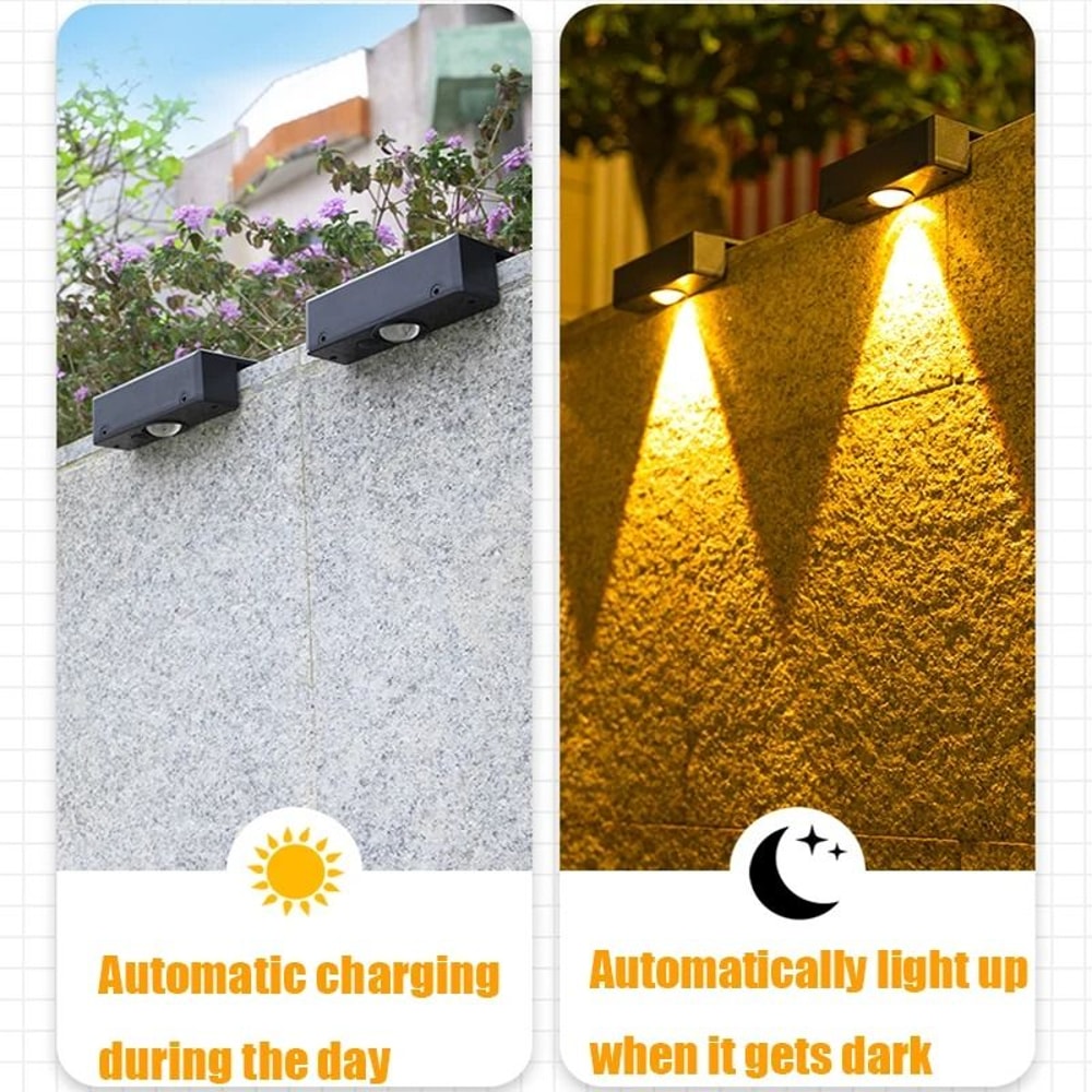 Solar Wall Washing Lamp Outdoor Waterproof LED Wall Light For Garden Patio 3
