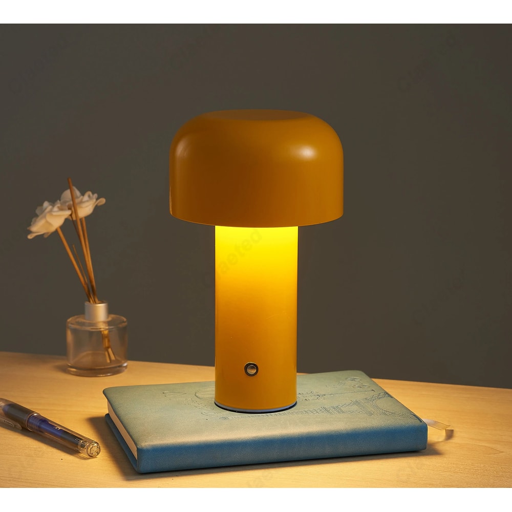 Italian Designer Mushroom Table Lamp Portable Cordless Touch Rechargeable USB Bedside Lamp 3