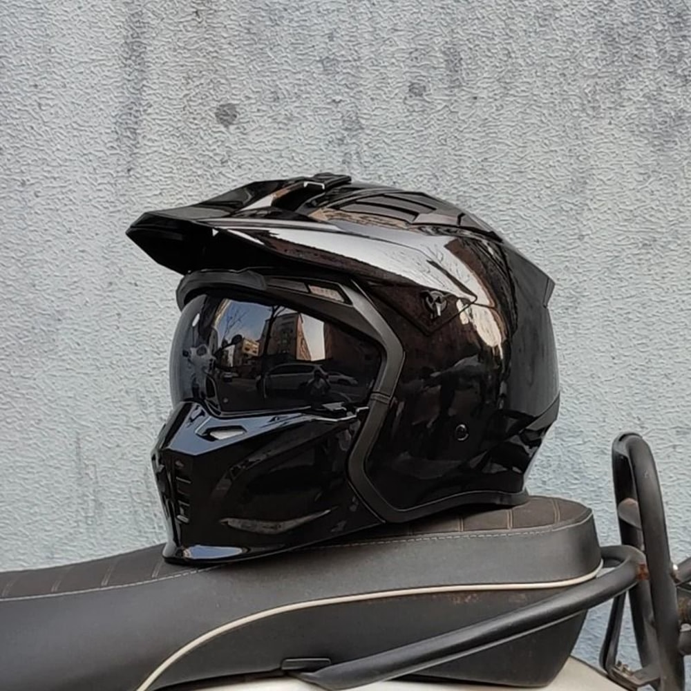 ORZ Motorcycle Helmet Vintage Warrior Combination Full Half Helmet 7