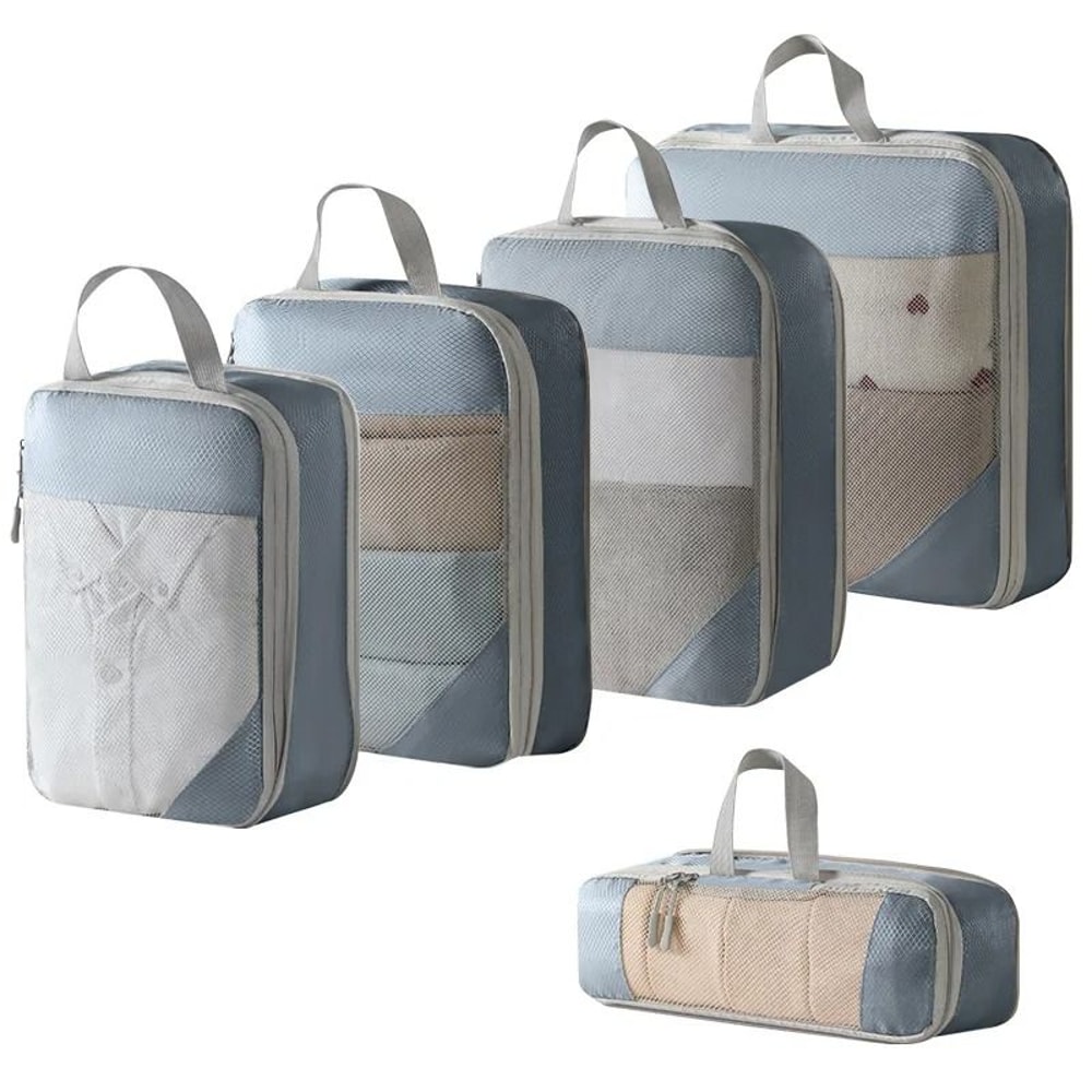 Compression Packing Cubes For Travel Expandable Lightweight Organizer Set 8