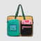 Women Color Block Cartoon Pattern Laptop Bag One Shoulder Handbag For Daily University Commute 6