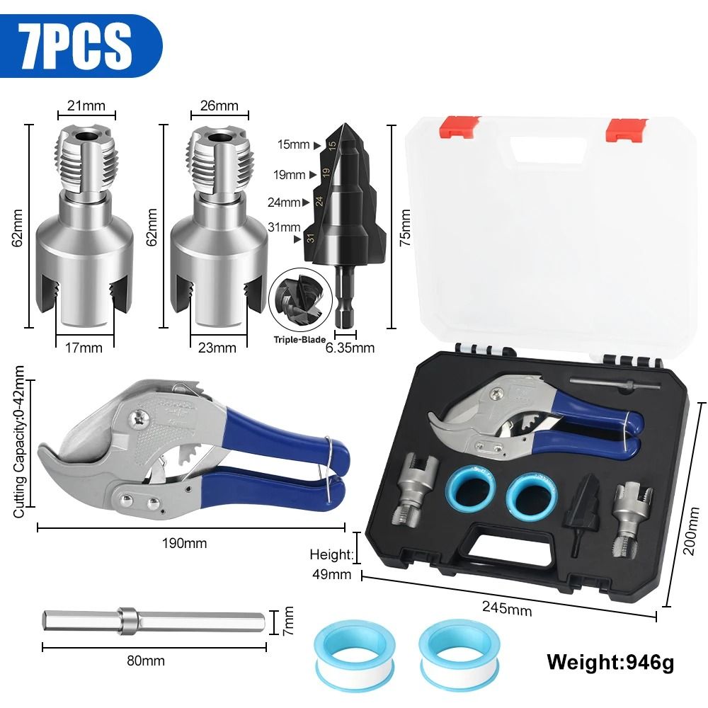 Detachable DN15 DN20 DN25 Pipe Threading Tool With Hex Shank For Internal And External Water Pipe T 11
