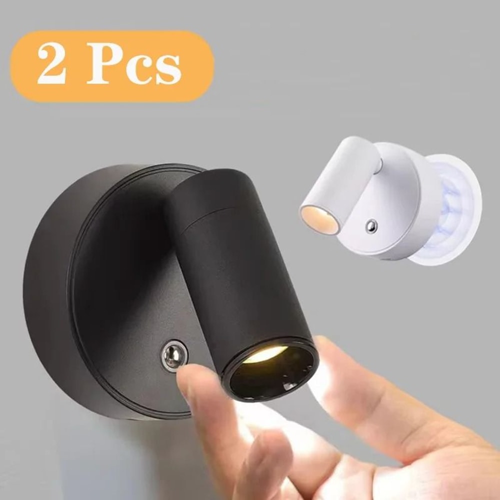LED Magnetic USB Rechargeable Wall Spotlight Set 2pcs Wireless Reading Light 0