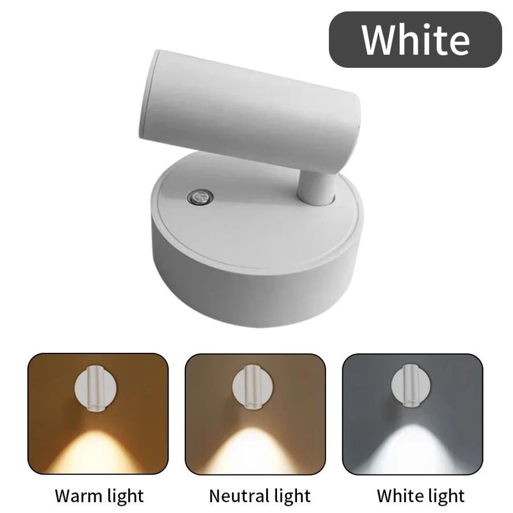 LED Magnetic USB Rechargeable Wall Spotlight Set 2pcs Wireless Reading Light 7