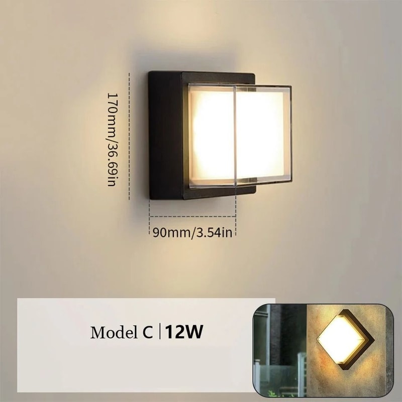 LED Outdoor Wall Light Waterproof Motion Sensor Porch Light IP66 9