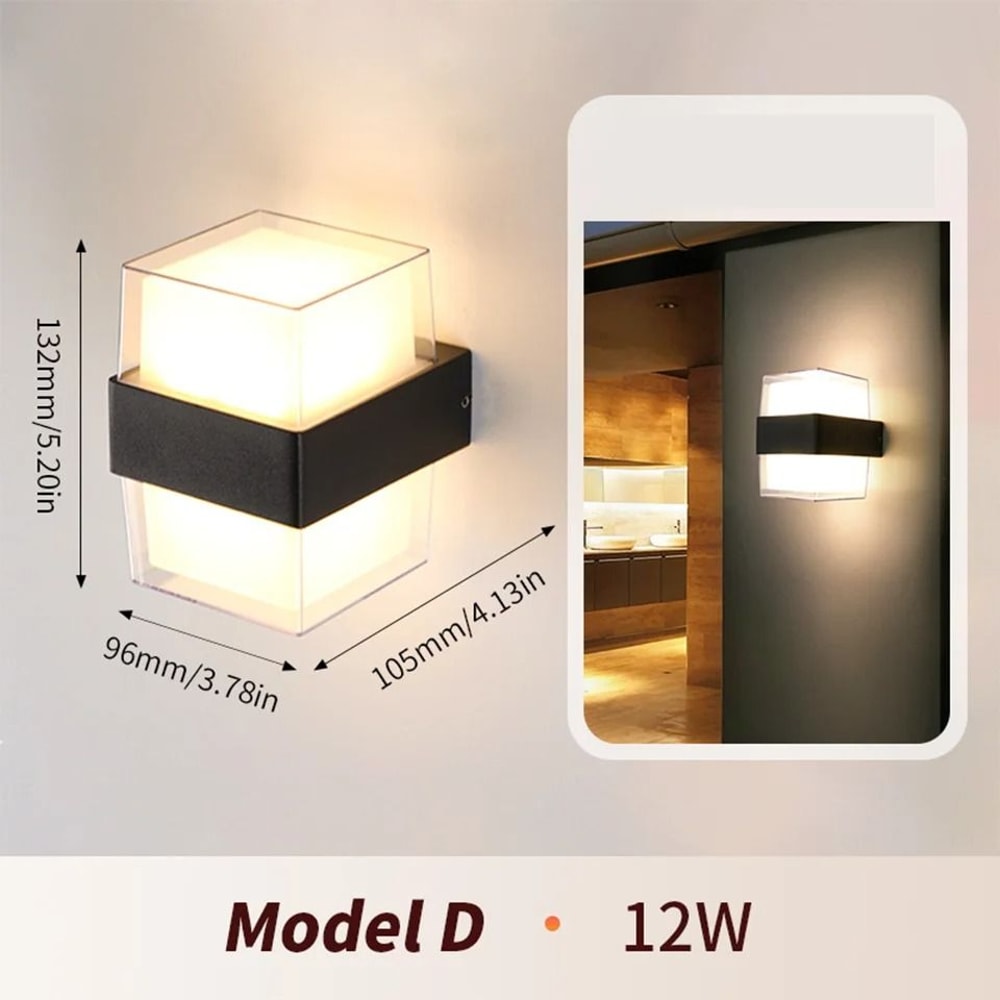 LED Outdoor Wall Light Waterproof Motion Sensor Porch Light IP66 10