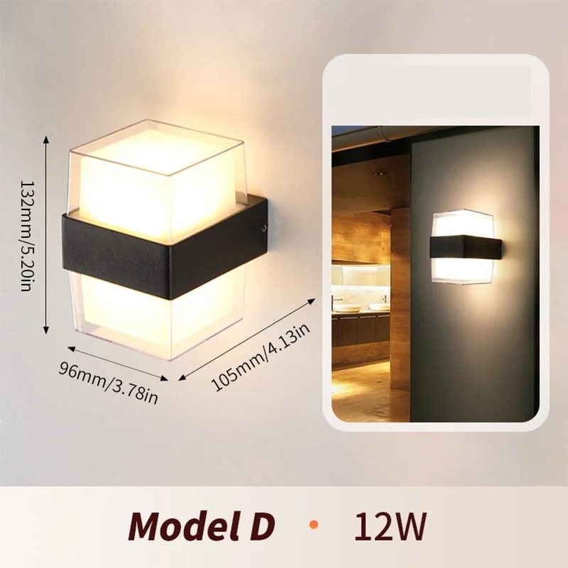 LED Outdoor Wall Light Waterproof Motion Sensor Porch Light IP66 10