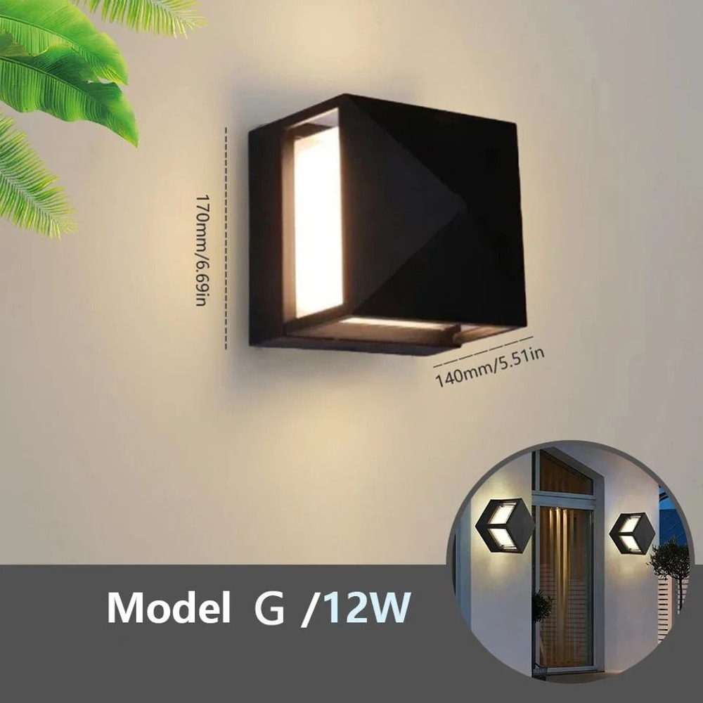 LED Outdoor Wall Light Waterproof Motion Sensor Porch Light IP66 13