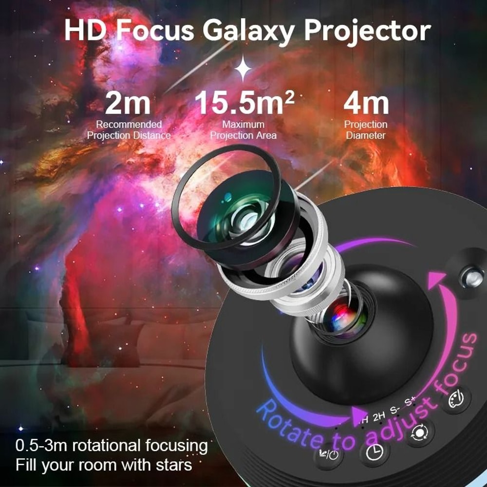 12 In 1 Galaxy Star Projector With Meteor Effect And HD Night Light 2