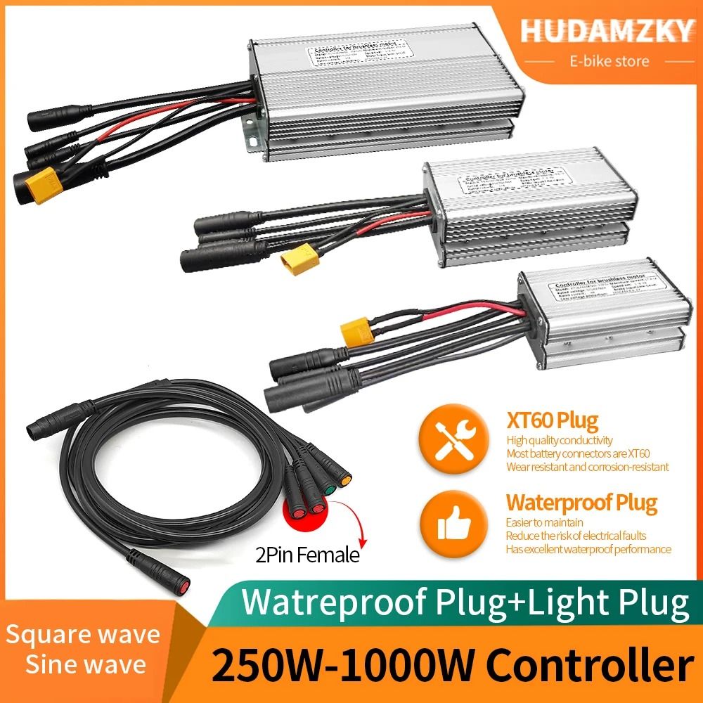 Electric Bike KT Controller 36V 48V Waterproof Brushless 250W 350W 500W 1000W With Light Function 0