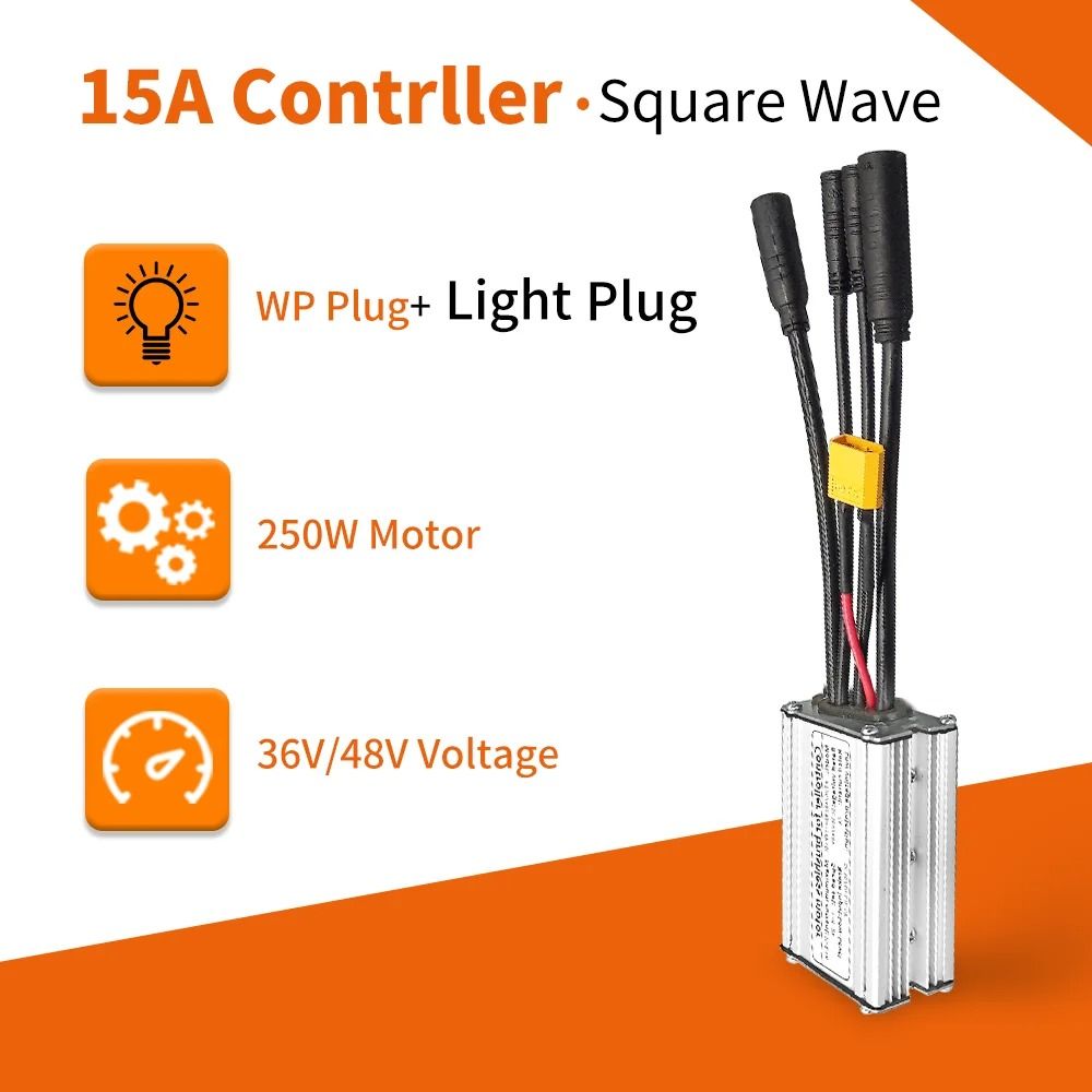 Electric Bike KT Controller 36V 48V Waterproof Brushless 250W 350W 500W 1000W With Light Function 7