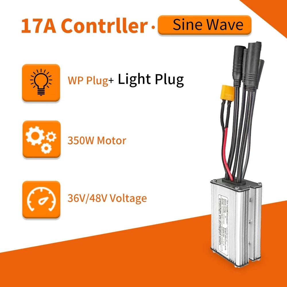 Electric Bike KT Controller 36V 48V Waterproof Brushless 250W 350W 500W 1000W With Light Function 12