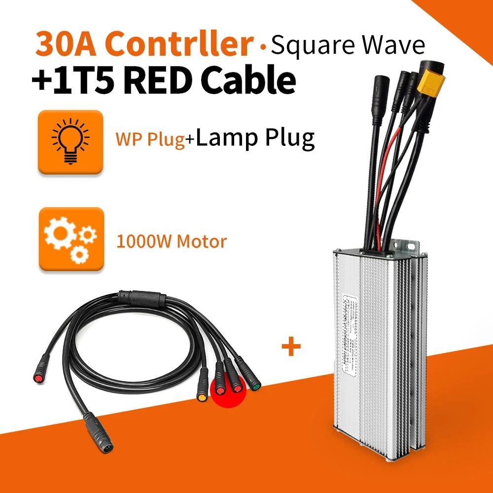Electric Bike KT Controller 36V 48V Waterproof Brushless 250W 350W 500W 1000W With Light Function 25
