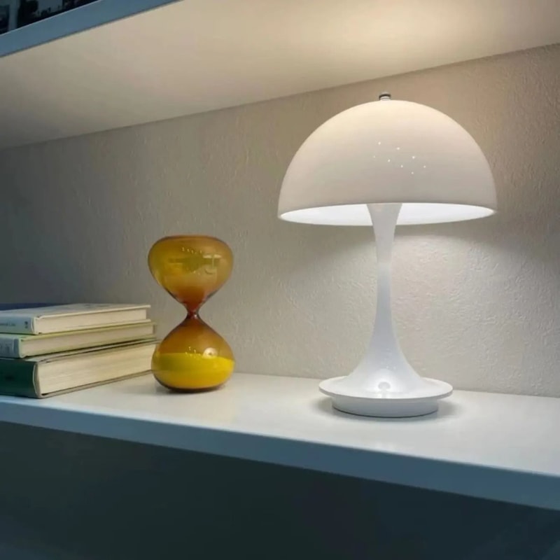 Danish Mushroom Table Lamp USB Rechargeable Nordic Bedside Light 4
