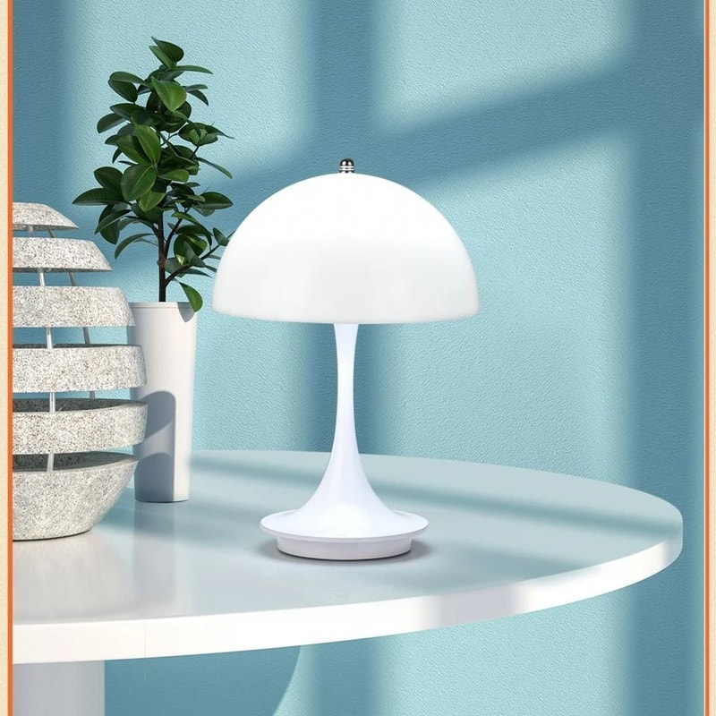 Danish Mushroom Table Lamp USB Rechargeable Nordic Bedside Light 6