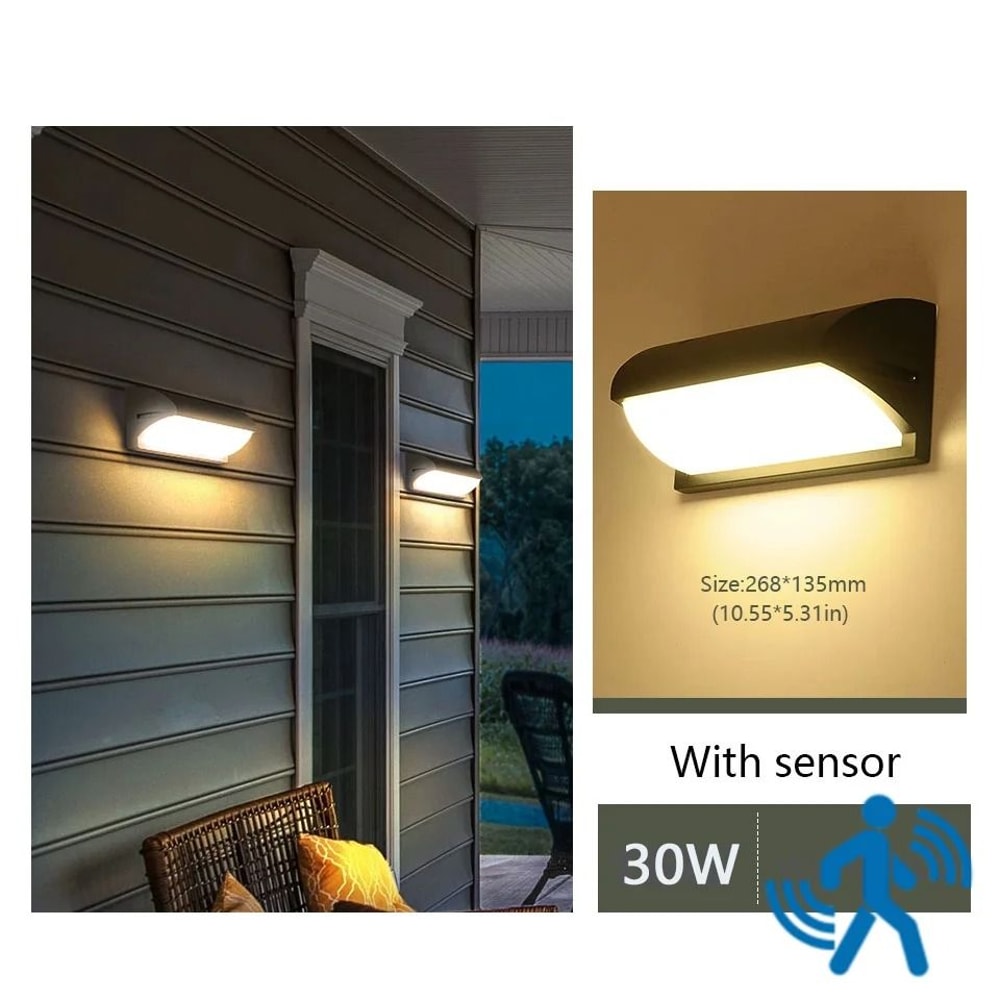 LED Outdoor Wall Light Waterproof Motion Sensor Security Porch Garden Light 9