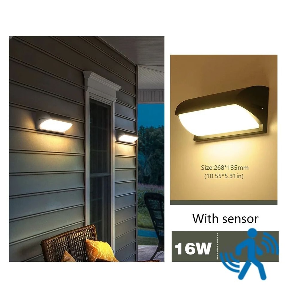 LED Outdoor Wall Light Waterproof Motion Sensor Security Porch Garden Light 7