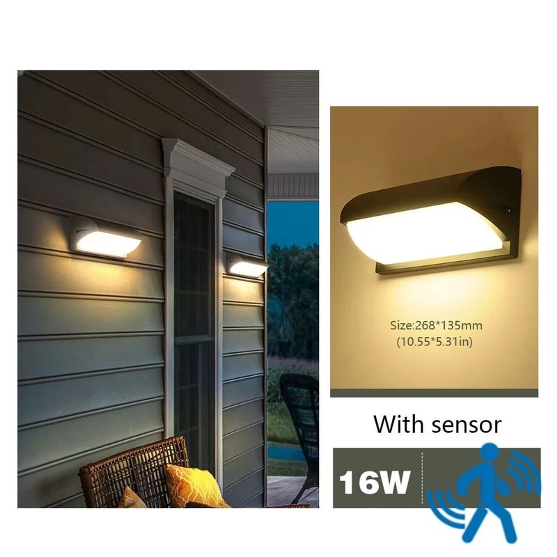 LED Outdoor Wall Light Waterproof Motion Sensor Security Porch Garden Light 7