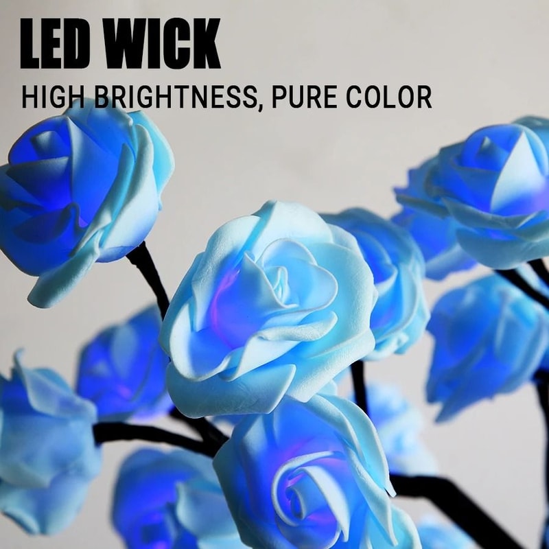 24 LED Rose Tree Lamp USB Fairy Flower Night Light 2