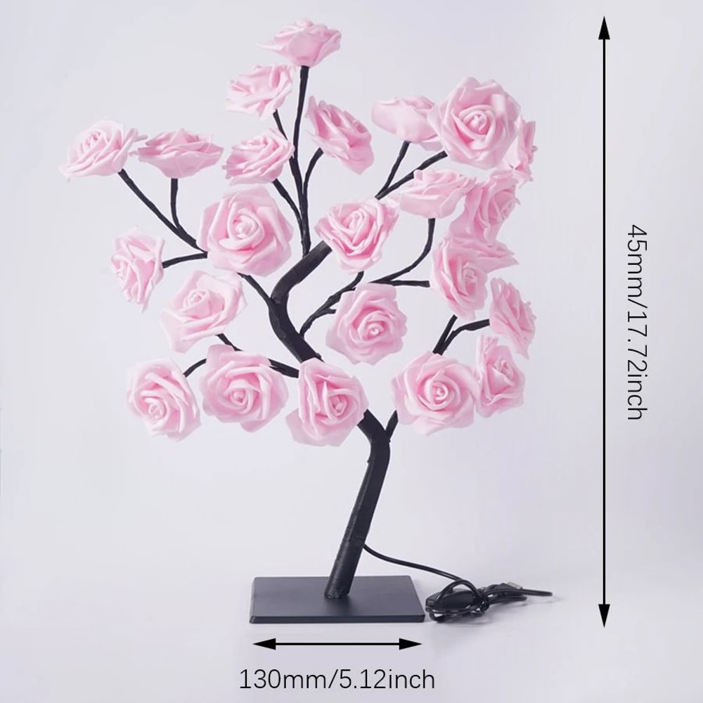 24 LED Rose Tree Lamp USB Fairy Flower Night Light 4