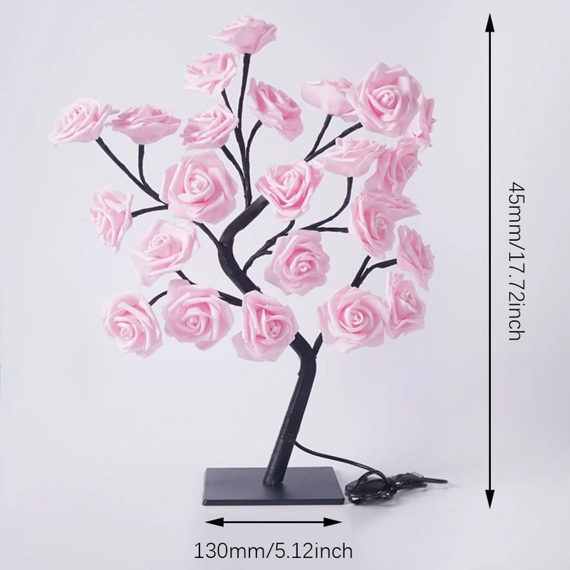 24 LED Rose Tree Lamp USB Fairy Flower Night Light 4