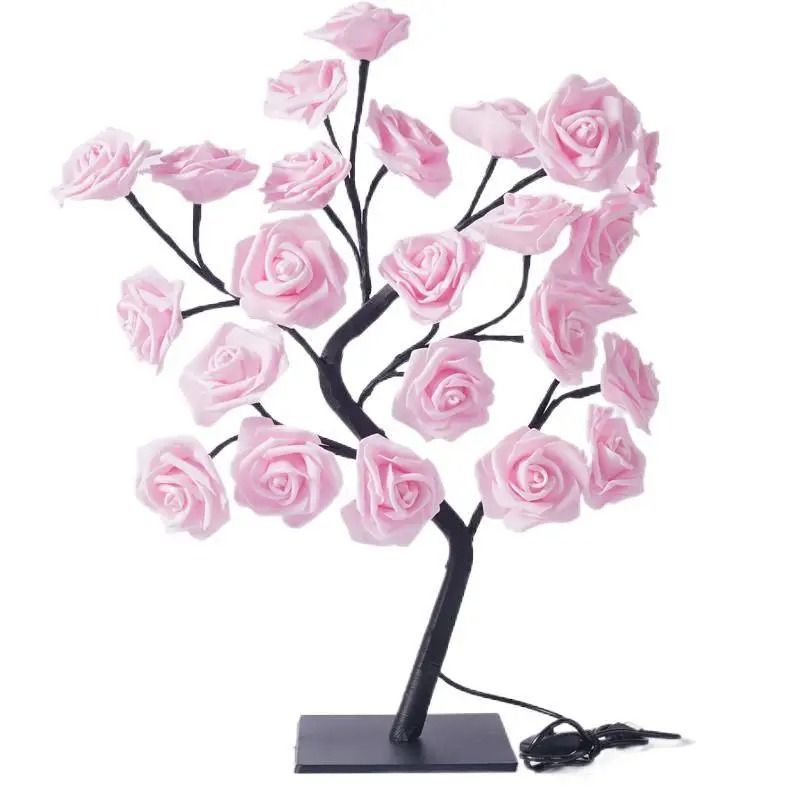 24 LED Rose Tree Lamp USB Fairy Flower Night Light 7