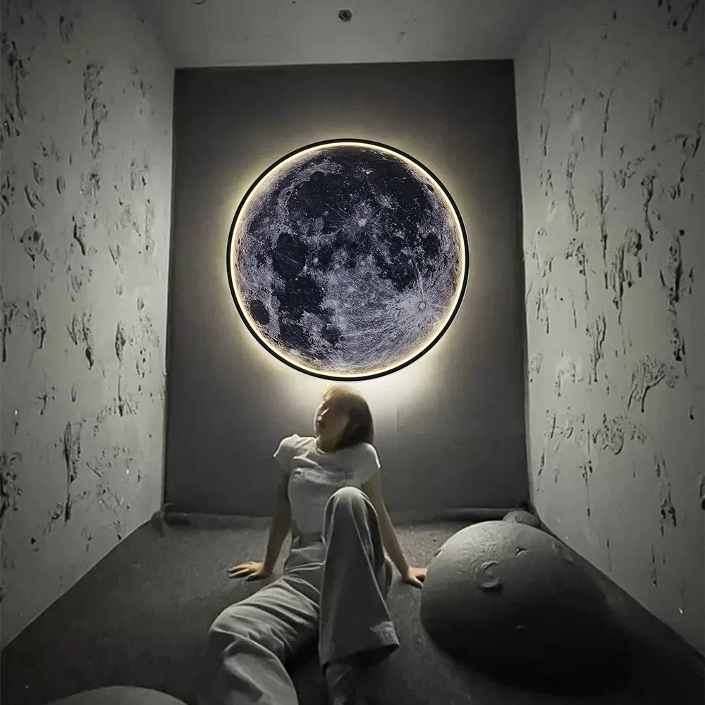 IRALAN Moon Wall Light 3D Earth Mural Remote Control LED Ceiling Lamp 0